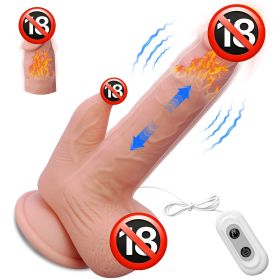 Thrusting Dildo Vibrator, Big Dildo Realistic Vibrators with 7 Thrusting Vibrating Heating Licking Modes, Silicone Dildos for Couple Women