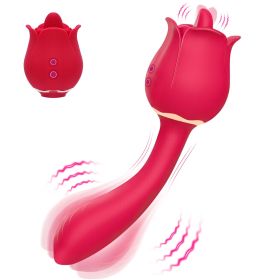 Rose Tongue Vibrator for Women, 9 Licking Modes Bendable Dual Vibrators for Anal Clitoral Stimulation