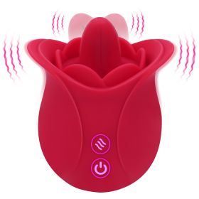 Rose Shaped Tongue Vibrator, Rose Sex Toy with 9 Licking, Quiet Licking Vibrator for Women Clitoral, Nipple, Vaginal