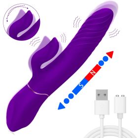 Thrusting Rabbit Vibrator for Women, 9 Vibration Dual Vibrator for G Spot and Clitoral Stimulation Sex Toy for Solo or Couple Use